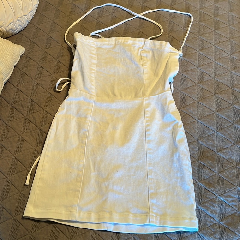 white jean dress